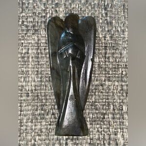 NIB Hand Carved Labradorite Angel 3” tall with Blue Flash